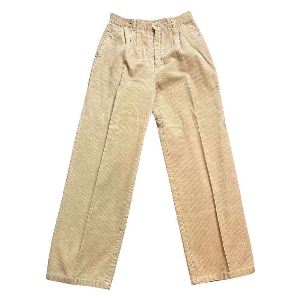 Vintage Tan Corduroy High Rise Straight Leg Pants 28”